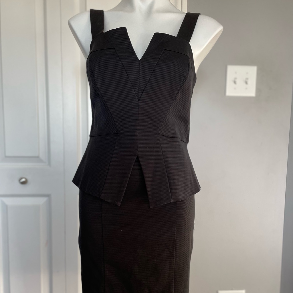 open lace back dress White House Black Market Top Black & White Stripes Peplum Size 4 SKU 0 –  Designers On A Dime